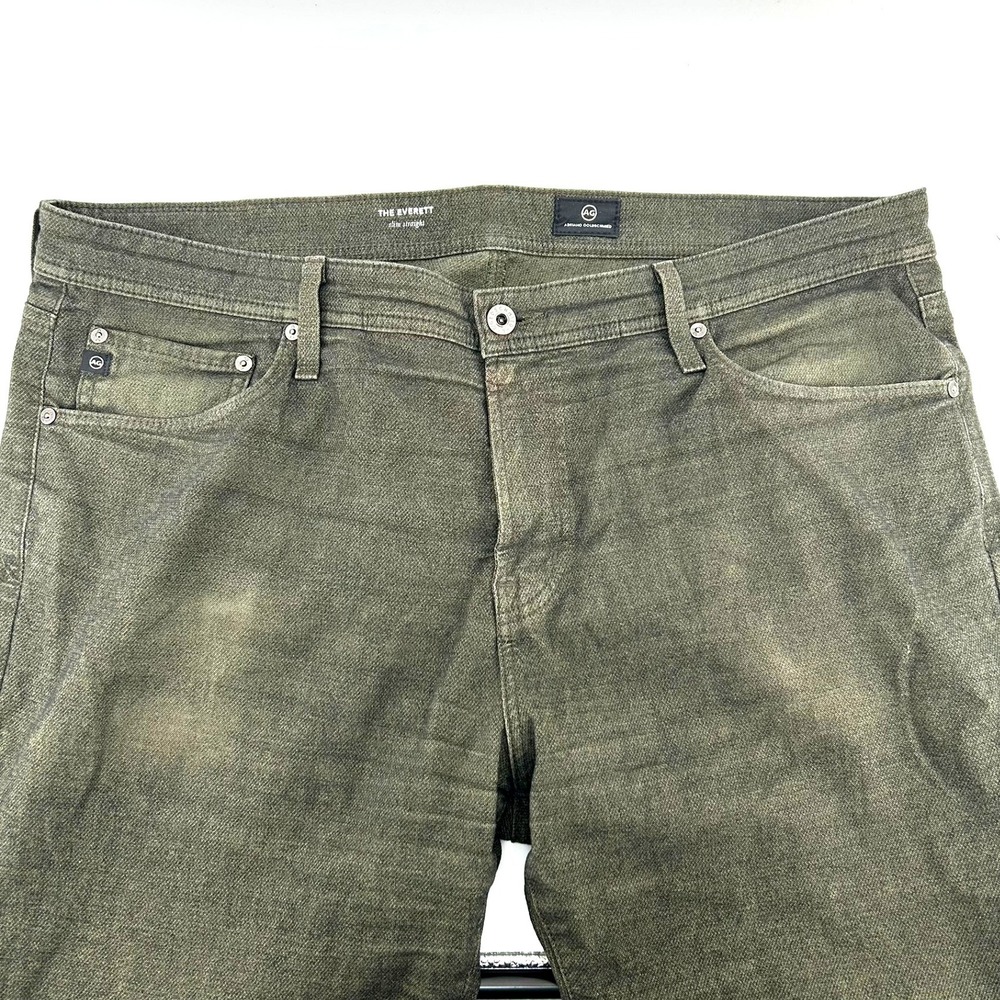 AG Adriano Goldschmied The Everett Slim Straight Leg Stretch Pants Green 38x34